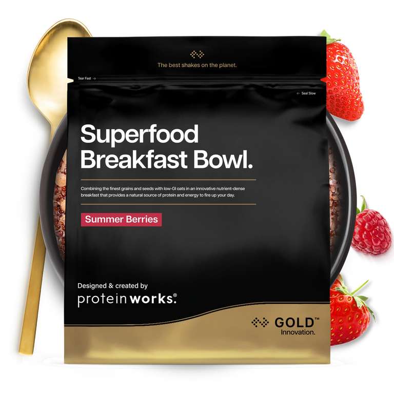 Protein Works | Superfood Breakfast Bowl - GOLD Innovation, High Protein Breakfast, Grain, 20 Servings, 1.2kg