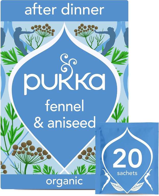 Pukka Herbs | After Dinner Organic Herbal Tea Box | Tea Infusion With Fennel, Cardamom & Turmeric