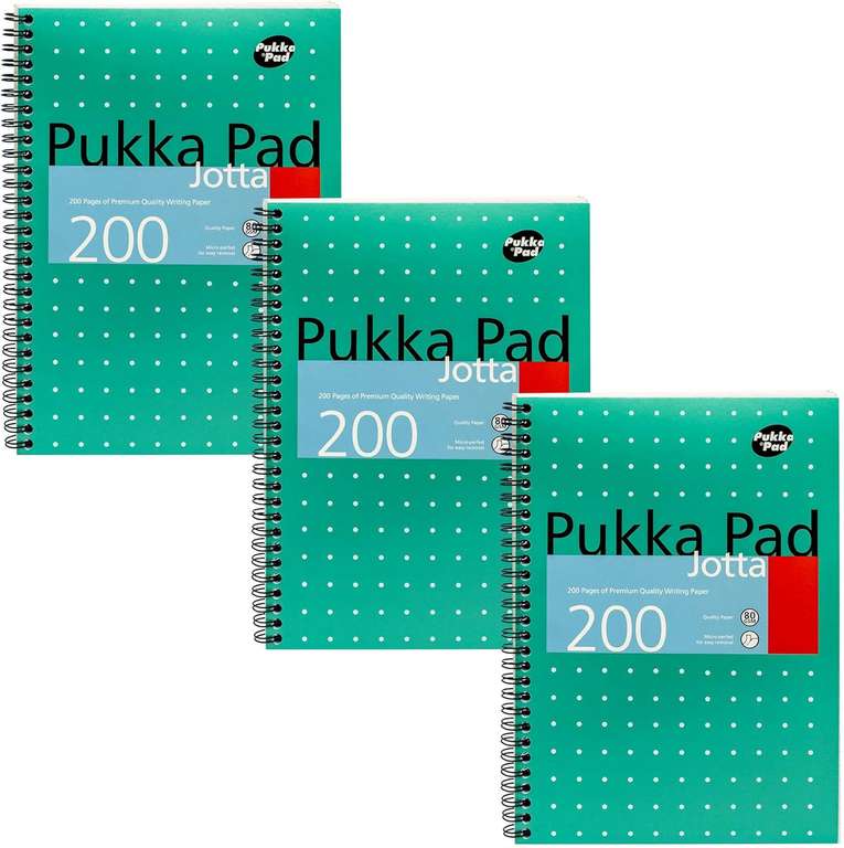 Pukka Pad Metallic Cover Wirebound Jotta Notebook B5 (Pack of 3)