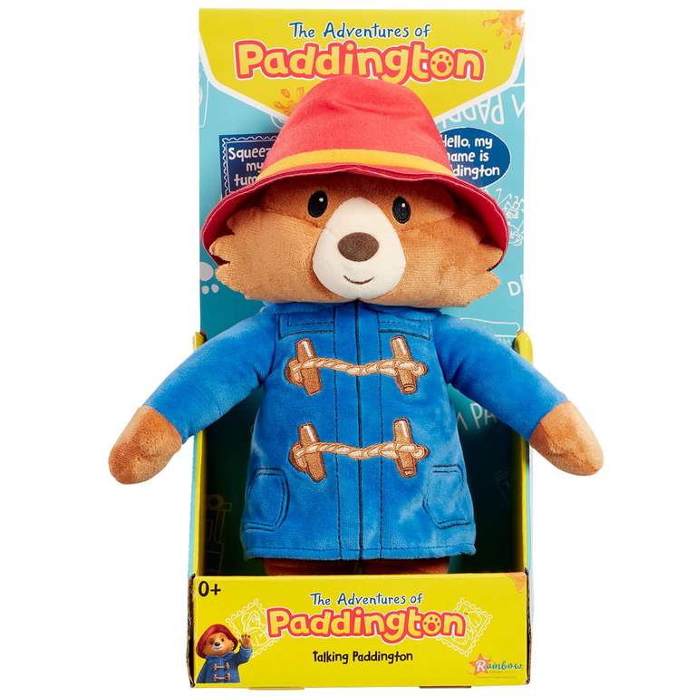 Rainbow Designs Official Adventures of Paddington - Paddington Bear Talking Soft Toy Teddy, 25cm *For an extra 15% off see description*