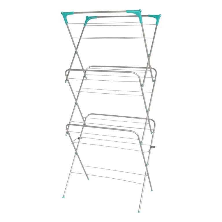 Ram 3 Tier Deluxe Airer Foldable Heavy Duty Clothes Airer With 4 Corner Hooks And Sock Dryer - Sold/Shipped by Ram Retail Group
