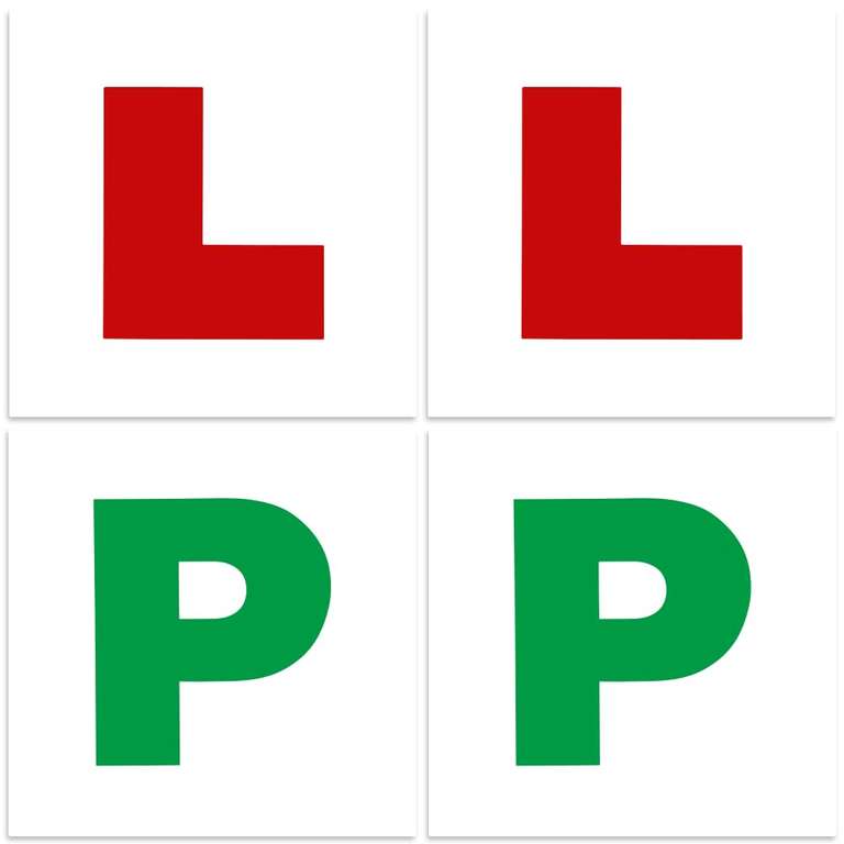 RamExtra Thick Car Magnetic L & P Plates - PVC Pack Of 4 Legal Road Learner And Provisional Car Plates, DVSA Compliant