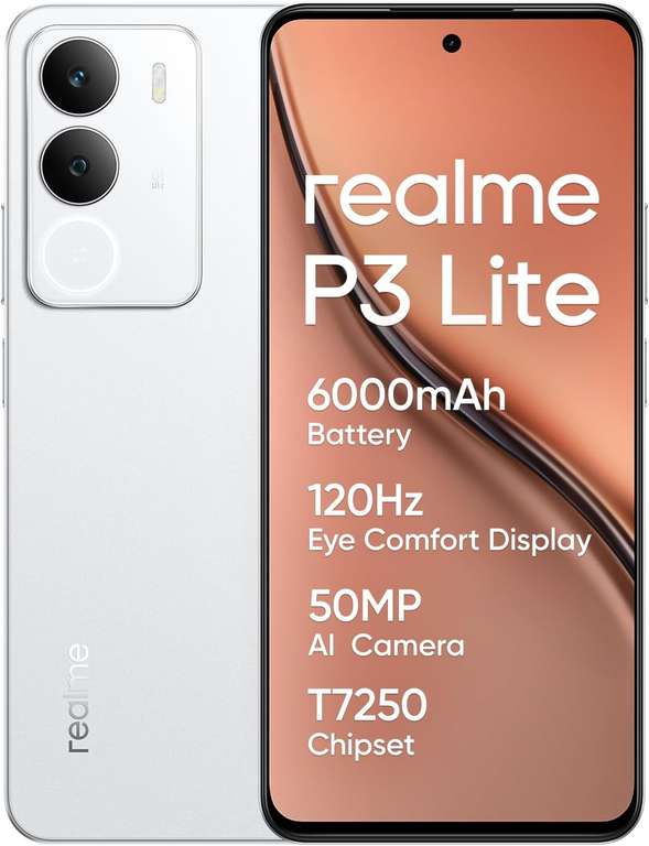 realme P3 lite Smartphone (Green) 8 + 256GB 120Hz Comfort Display 6000mAh T7250 50MP AI Camera 15W - Discount At Checkout - Amazon Resale