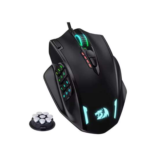 Redragon M908 RGB MMO Mouse with 18 buttons & adjustable weights ( Pixart PAW3327 / 12400DPI / 1000Hz ) @REDRAGON Online Store(UK Stock)
