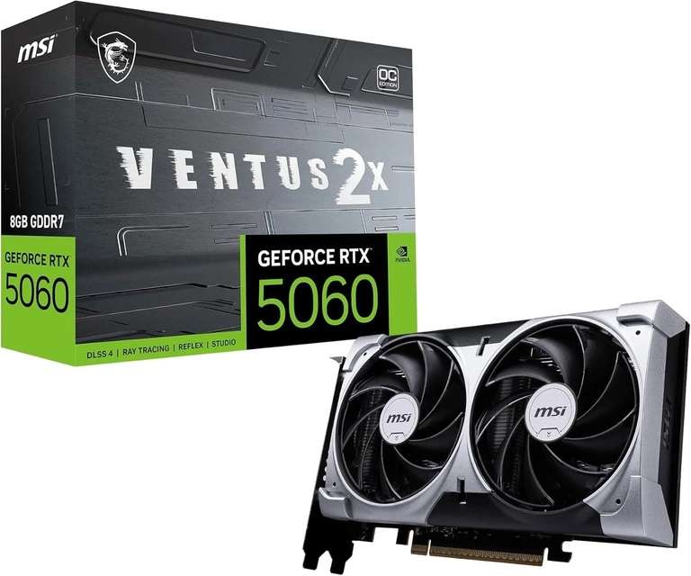 Refurbished MSI GeForce RTX 5060 Ventus 2X OC 8GB Graphics Card GDDR7/PCI Express 5.0 - Sold by Parts-4PCs