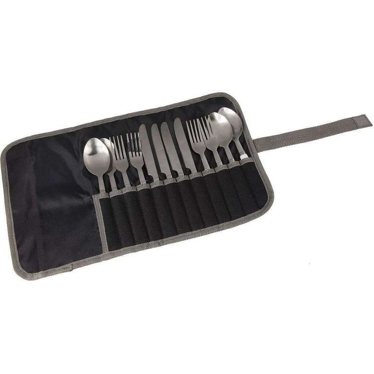 Regatta Cutlery Set - Black/Seal Grey, 4 Persons (12 Pieces)