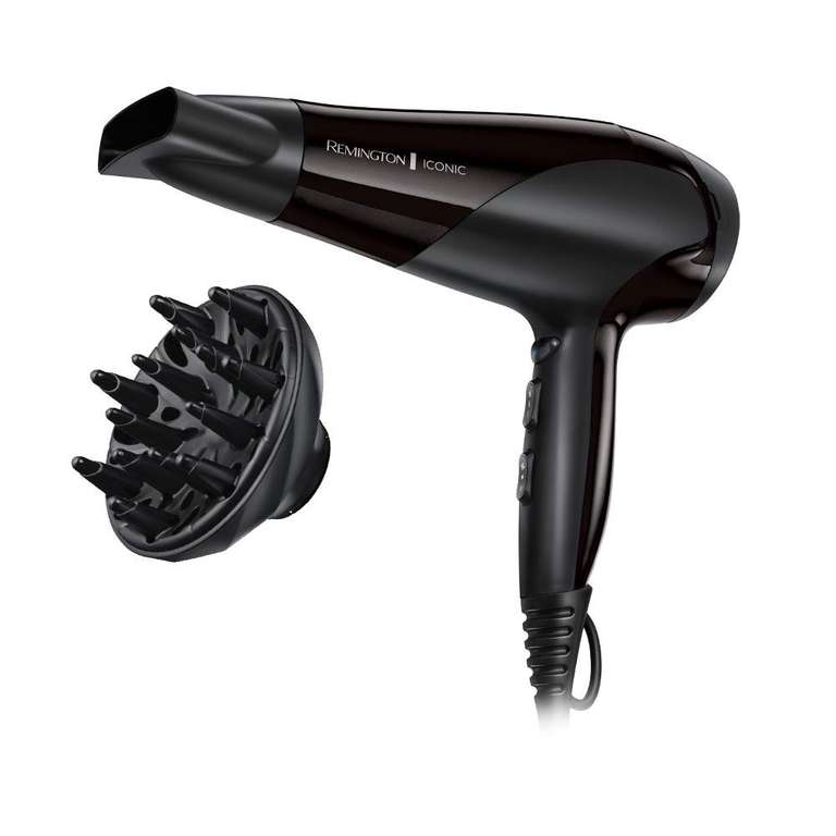 Remington Hair Dryer Ionic Dry (2200 Watt, Diffuser, Coolshot), **EU Plug** Hair Dryer D3198 - Open Box: Like New - Sold By Amazon Resale