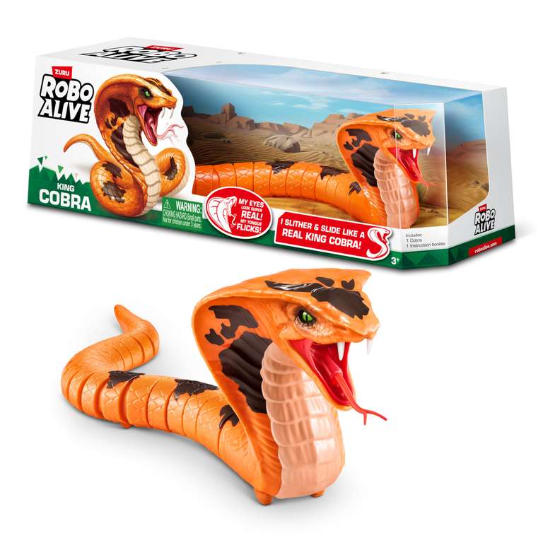 Robo Alive King Cobra by ZURU, Battery-Powered Robotic Moving Snake Toy, Realistic Snake Features
