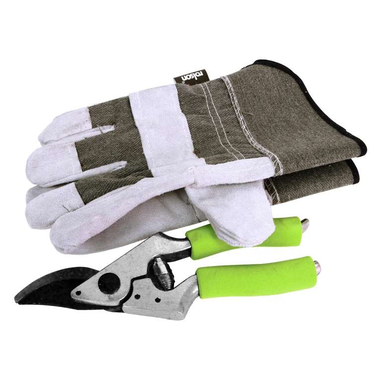 Rolson 82130 Heavy Duty Rigger Gloves & 200 mm Secateurs