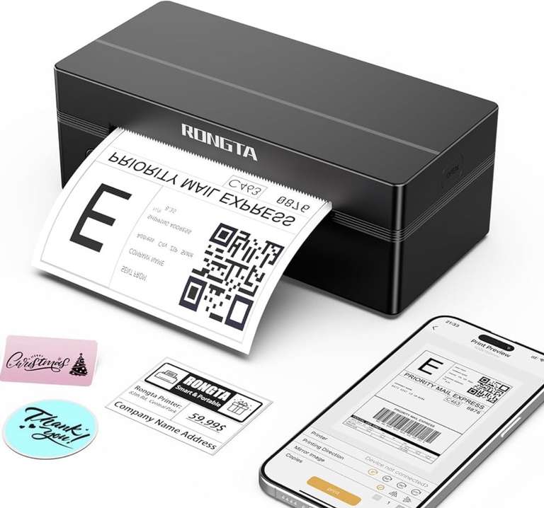 Rongta Bluetooth Thermal Shipping Label Printer, Wireless 4x6 Label Printer. Sold by Xiamen Shi Xingbang Trade Co.,Ltd FBA