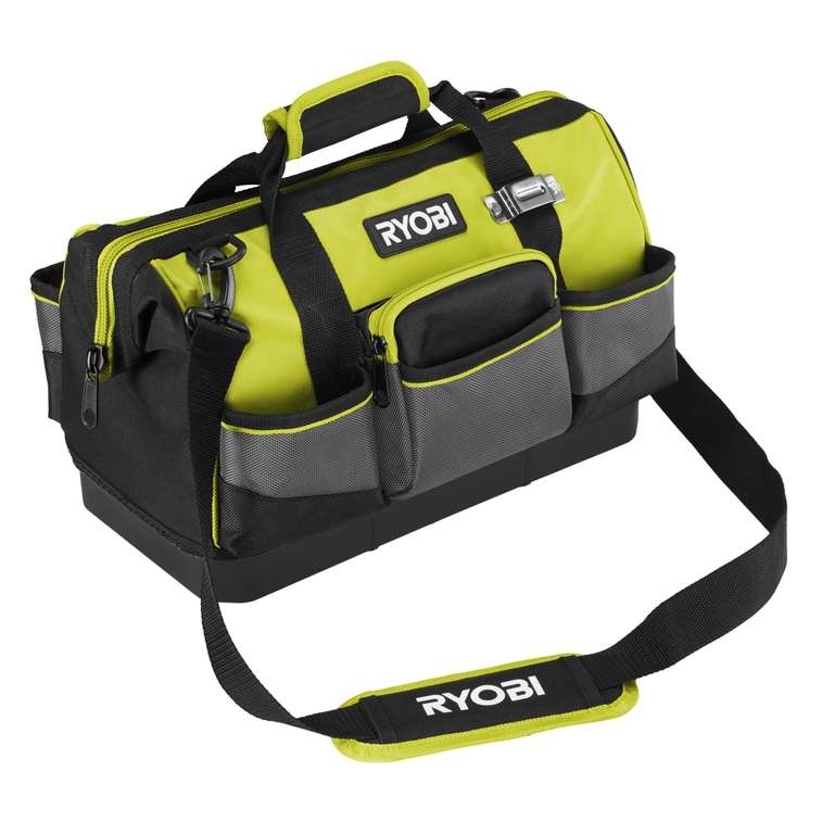 RYOBI Small Tool Bag RSSSTB1, Hyper Green, durable fabric, multiple storage compartments