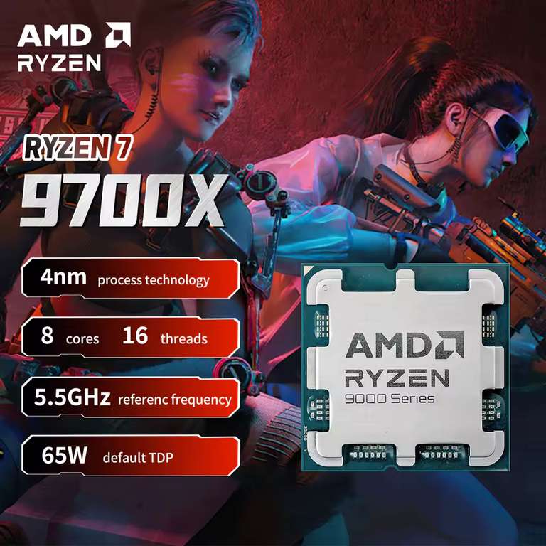 Ryzen 7 9700X Processor ( 8C / 16T / Zen5 / DDR5 / PCI-e 5.0 ) with code + cashback @ UK Tech Authorized Store Store(UK Despatch)