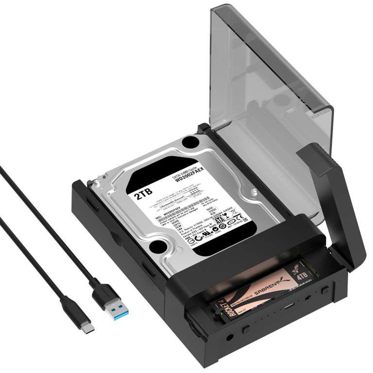 SABRENT Hard Drive Docking Station, M.2 NVMe Enclosure, 2.5 3.5 Inch Hard Drive, External SSD With Code Store4PC-UK FBA