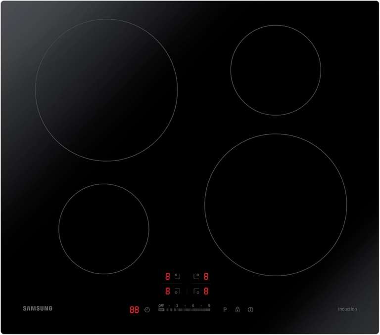 Samsung Induction Hob, 60cm, 4 Cooking Zones, Touch Control, Ceramic Glass, NZ64H37070K