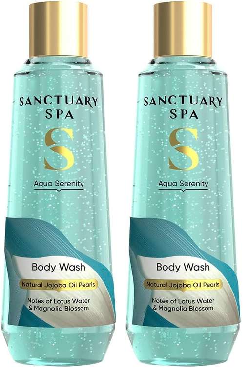 Sanctuary Spa Aqua Serenity Body Wash 250ml, with Jojoba Oil Pearls - 2 Pack