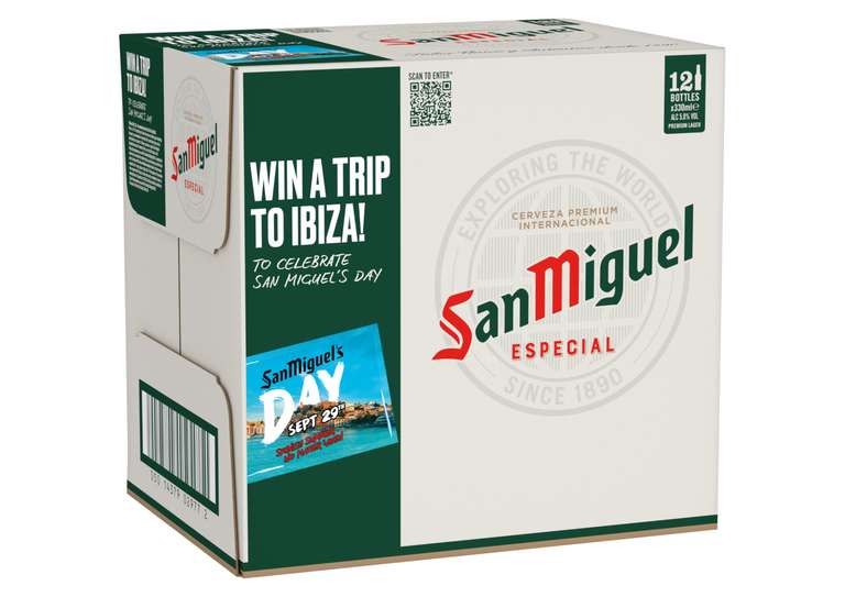 San Miguel Premium Lager Beer, 12x330ml Bottles