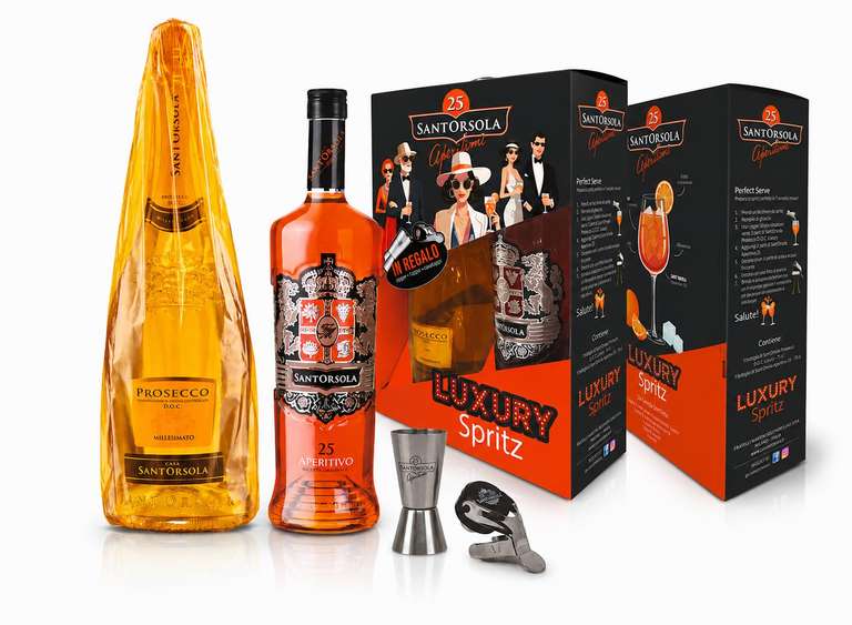 Sant'Orsola Luxury Spritz - 25 Aperitivo Drink for a Balanced Taste Spritz + Prosecco Millesimato Extra Dry Luxury D.O.C. + Stopper