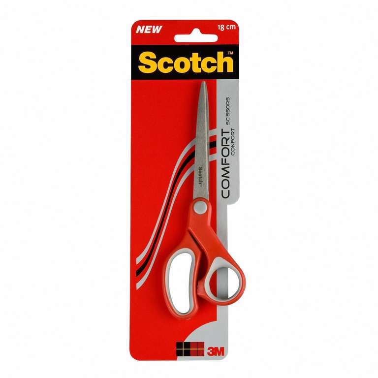 Scotch Comfort Scissors, Red, 1 per Pack, 20 cm Soft Grip Handle, Sharp Stainless Steel Blades