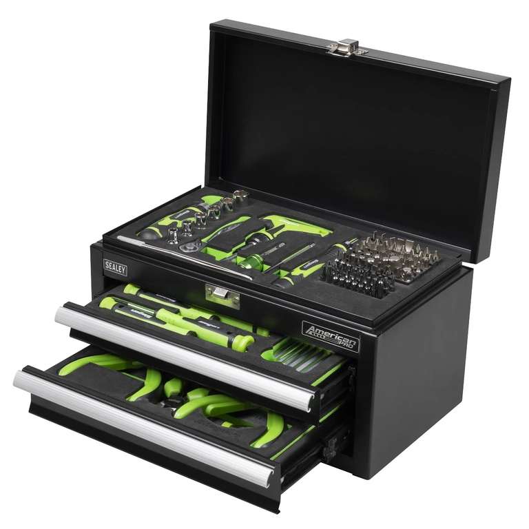 Sealey Siegen Mini Toolbox 2 Drawer with 111pc Tool Kit S01335 - Sold by The Tool Academy W/Code