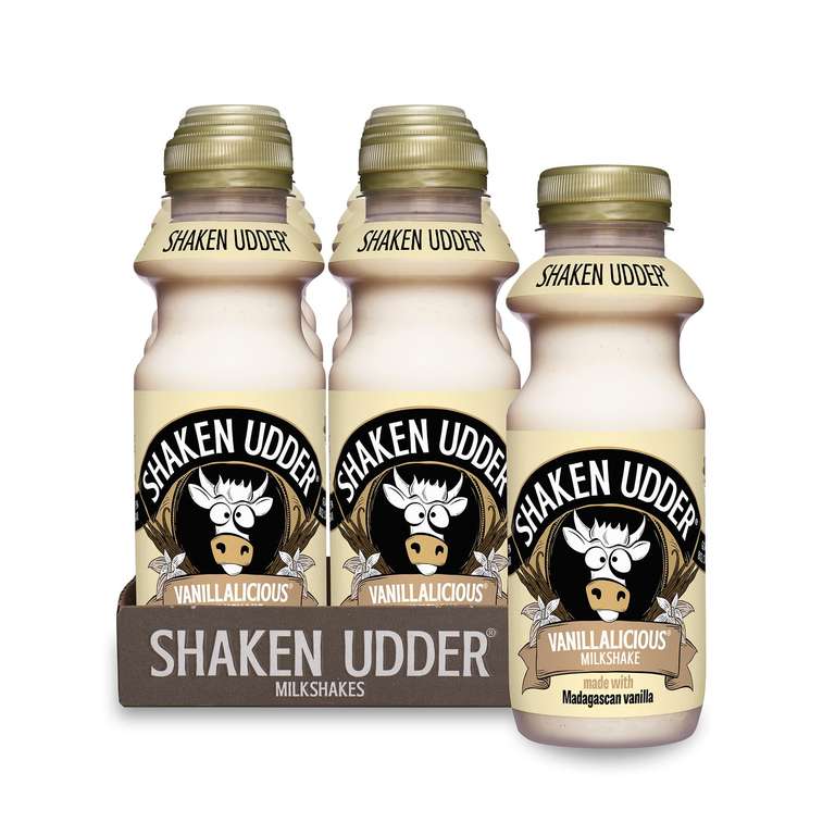Shaken Udder Vanilla Milkshake, 8 x 330ml