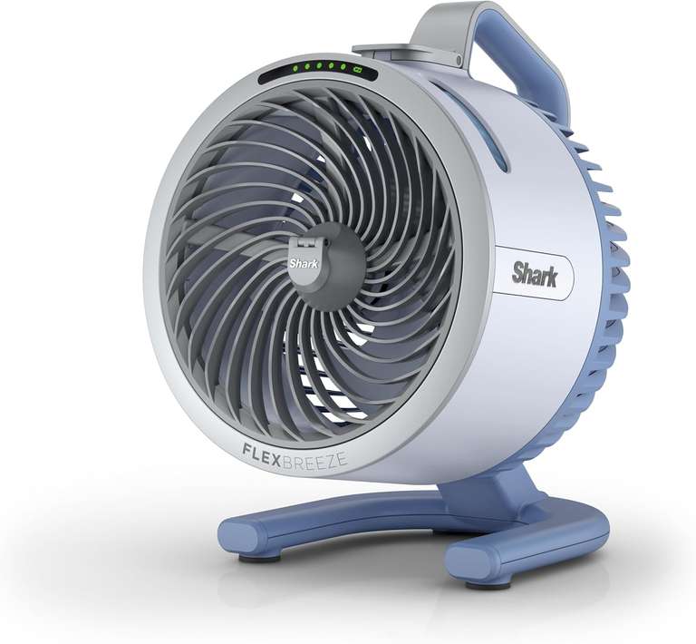 100° - Shark FlexBreeze TableMate Cordless Fan, 20m Cooling Reach, 5 Speeds, 2 Years Guarantee