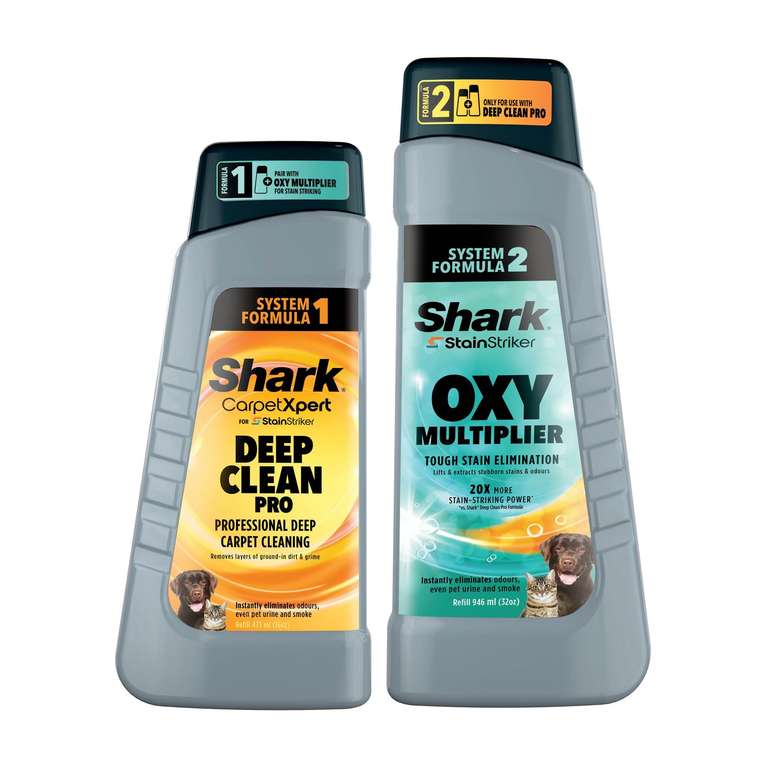 Shark StainStriker Cleaning Solution Bundle, 946ml StainStriker Oxy Multiplier Refill and 473ml CarpetXpert Deep Clean Pro Refill