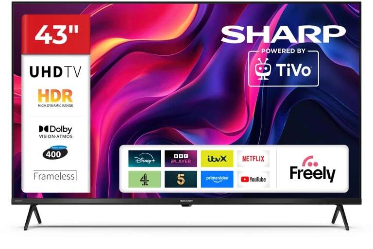 SHARP 43″ 4K Ultra HD Smart TV - REFURB-A With Code Sold By Currys Clearance