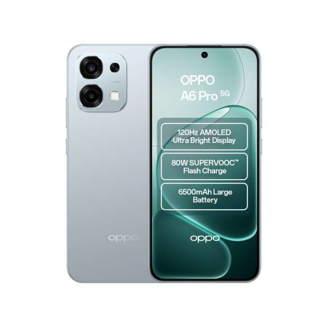 SIM Free OPPO A6 Pro 5G 8GB+256GB Mobile Phone 6500mAh 80W with code - sold by OPPO UK Store