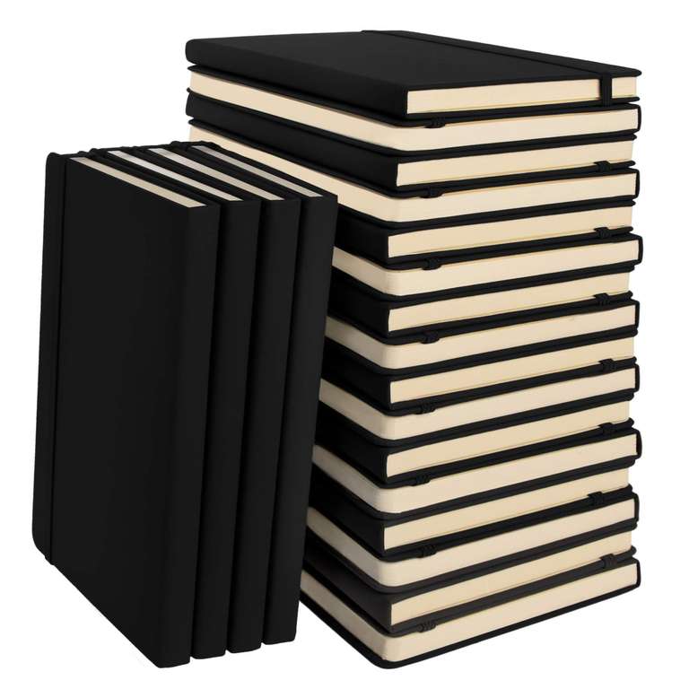 Simply Genius (20 Pack) A5 Hardcover Leatherette Journals Notebook 192pg Dot Grid Notebook, 5.7 x 8.4 Inches, Grey - Sold by Juvo + FBA