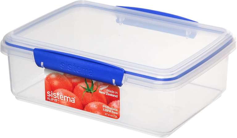 Sistema KLIP IT Food Storage Container | 2 L | Airtight & Stackable Meal Prep Container with Lid