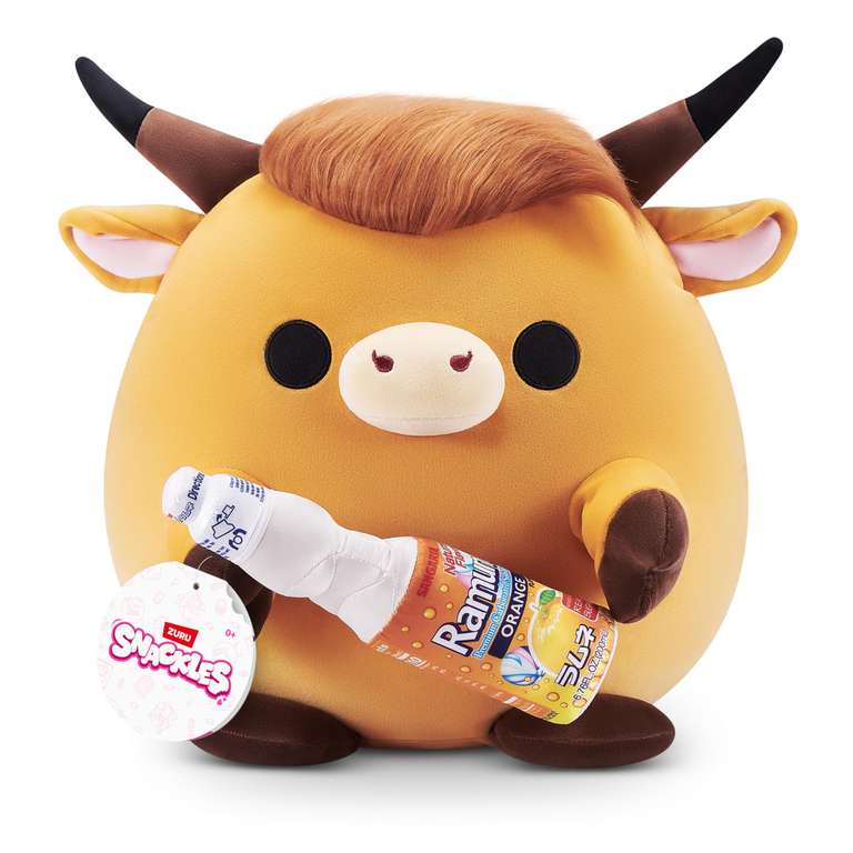 ZURU Snackles Licensed Series 3 14-inch Plush Piggy with Sangaria Strawberry Ramune