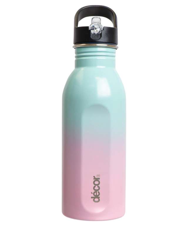 Snap n Seal 500ml Stainless Steel Water Bottle with Straw, BPA Free