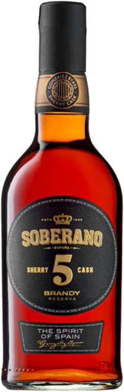 Soberano 5 Reserva - Spanish Brandy, 5 Year Aged Brandy in American Oak Casks, 36% ABV - 70cl