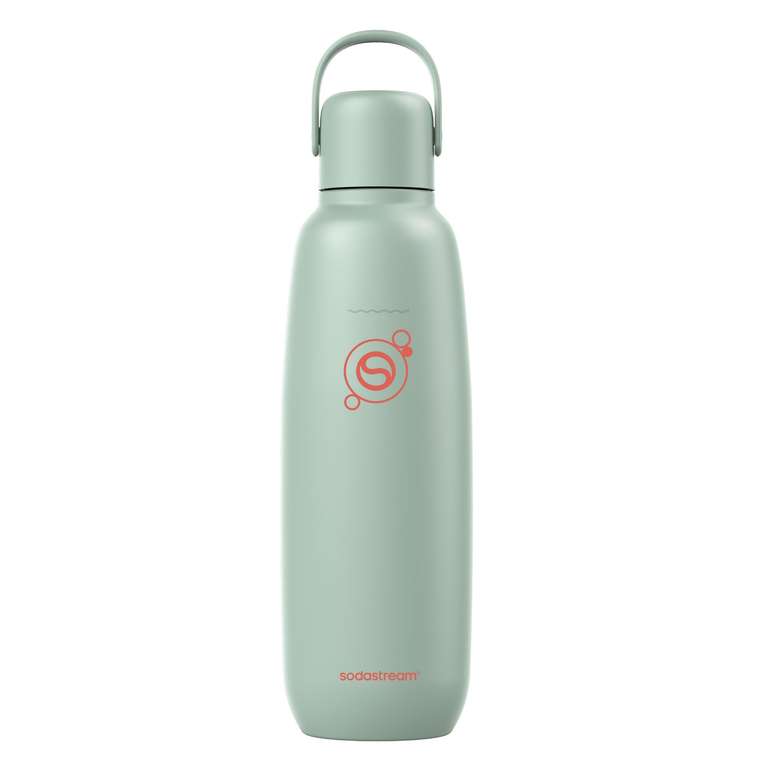 SodaStream Fizz & Go Cool, Stainless Steel Carbonated Water Bottle 0.9