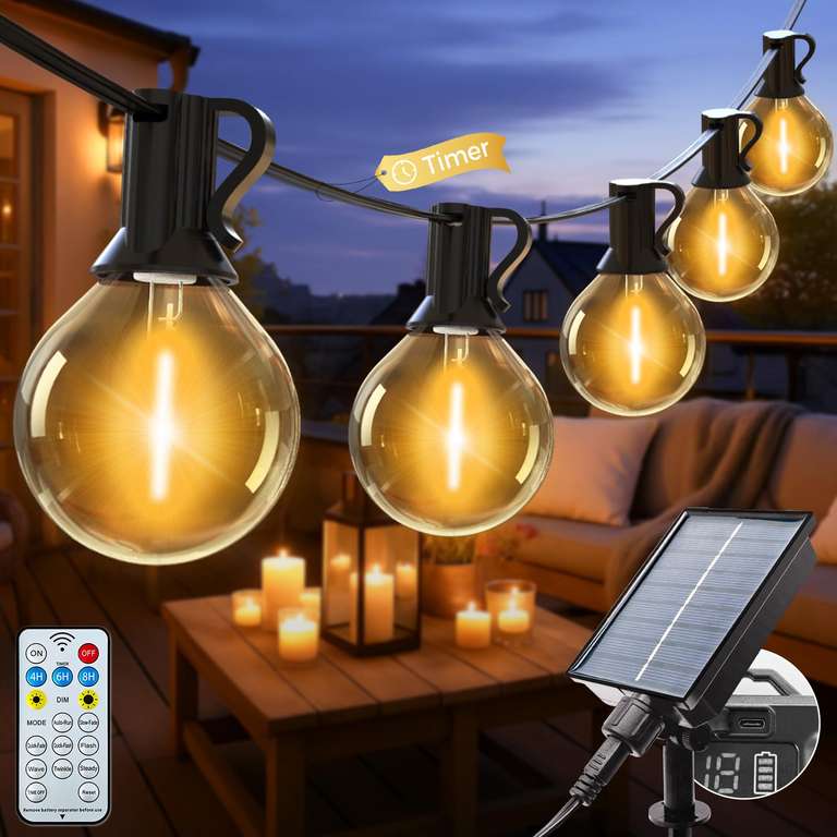 Litogo Solar Festoon Garden Lights - 30Ft/9M - Sold by btfarm-UK FBA