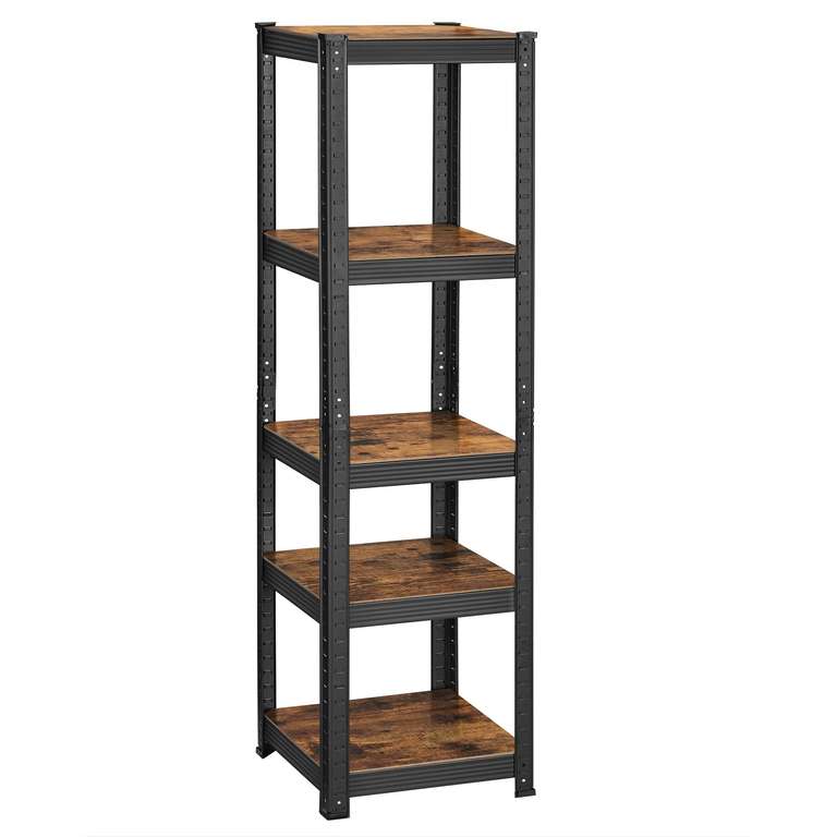 SONGMICS Shelving Unit, 37 x 37 x 150 cm, 400 kg Load Capacity (80 kg per Shelf) Greige and Black
