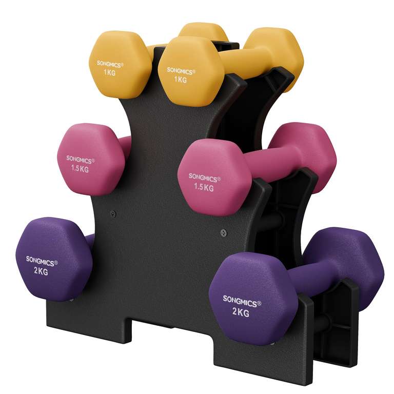 SONGMICS Weight Lifting Dumbbell Kit (9KG) with Storage Stand - Sold & Dispatched By SONGMICS HOME UK
