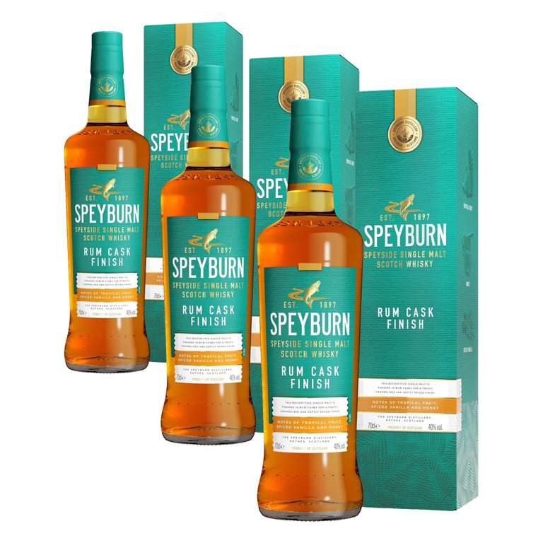 Speyburn Rum Cask Finish Single Malt Scotch Whisky, 70cl, 40% x 3 (£14.88 each)