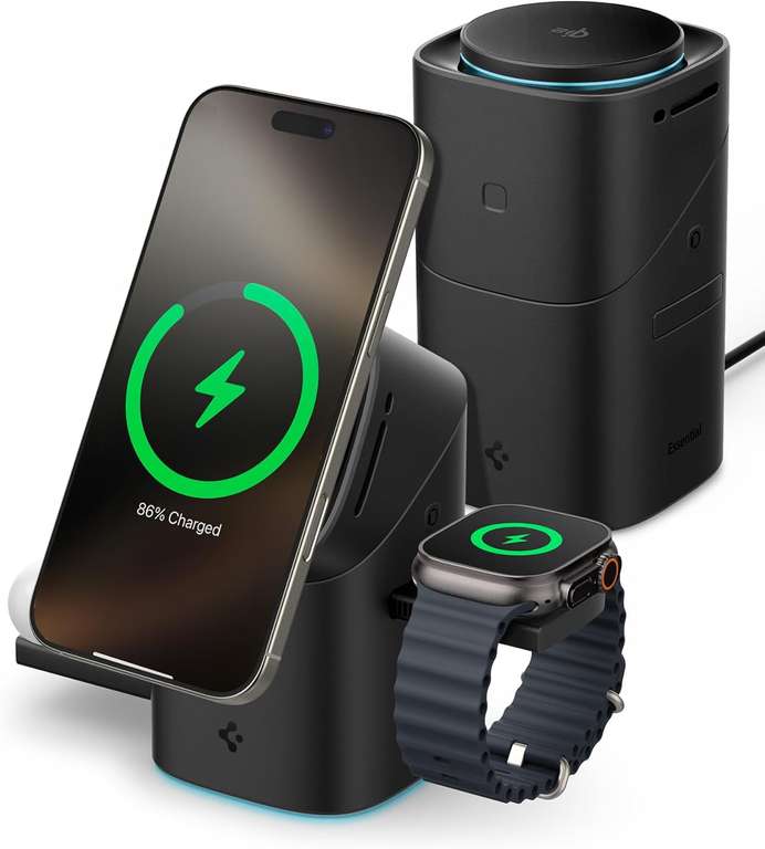 Spigen Essential MagFit Qi2 15W 3-in-1 Wireless Charging Station @ Spigen EU / FBA