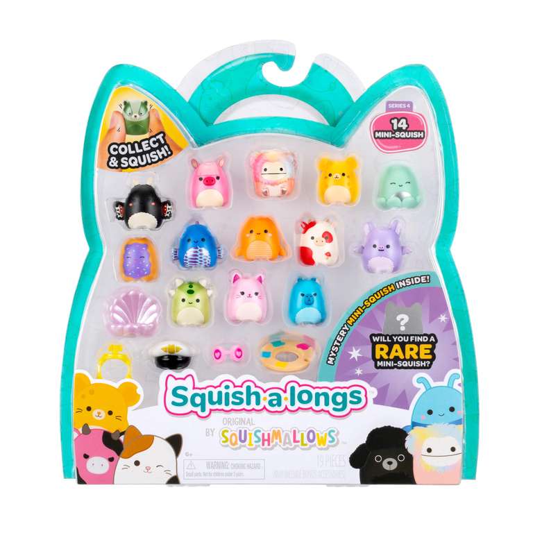 Squish-a-longs Mini-Squish 14-Pack (Wave 4, Style 1) incl Nicolas Lavender Spotted Bat, Amelia Cheese Mouse - Like New - Amazon Resale
