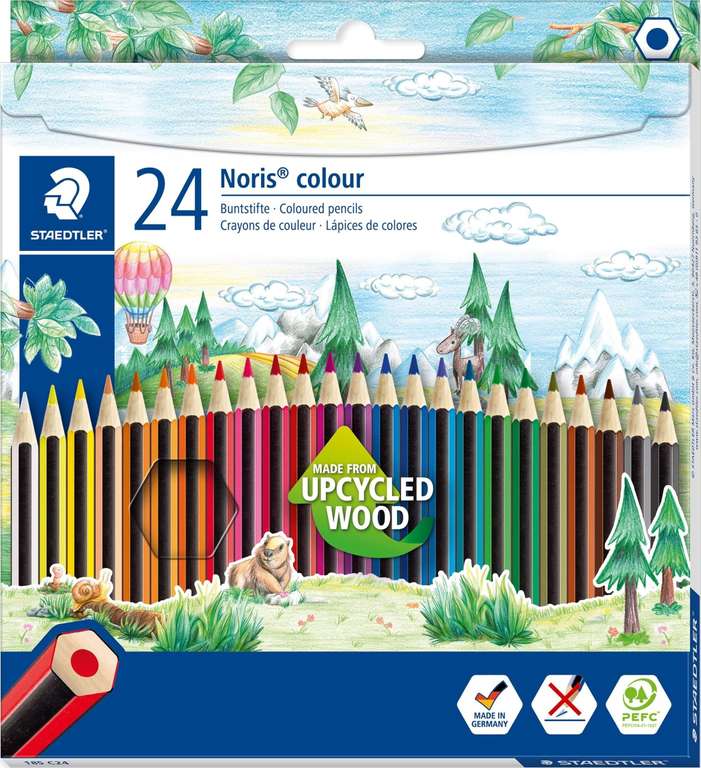 STAEDTLER - Pack of 24 Colouring Pencils (185 C24 Noris) - Assorted Colours