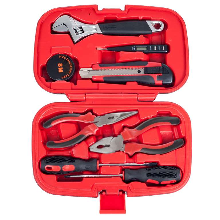 Stalwart - 75-HT1009 Household Hand Tools, Tool Set - 9 Piece Includes – Adjustable Wrench, Screwdriver, Pliers - Age Verification required