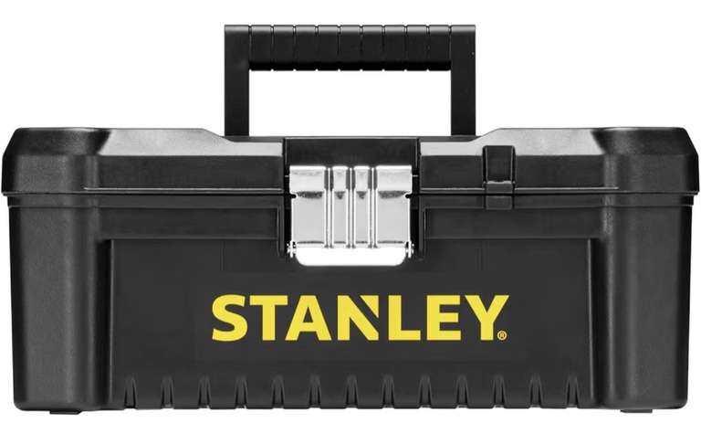 Stanley Low Essential Tool Box, Black/Yellow, 12.5-Inch