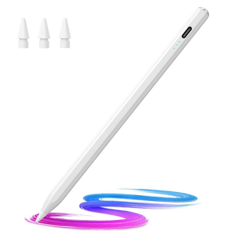Stylus Pen for iPad(2018-2025)-2X Faster Charge (Bright White) Sold by ENEKIO LTD / FBA