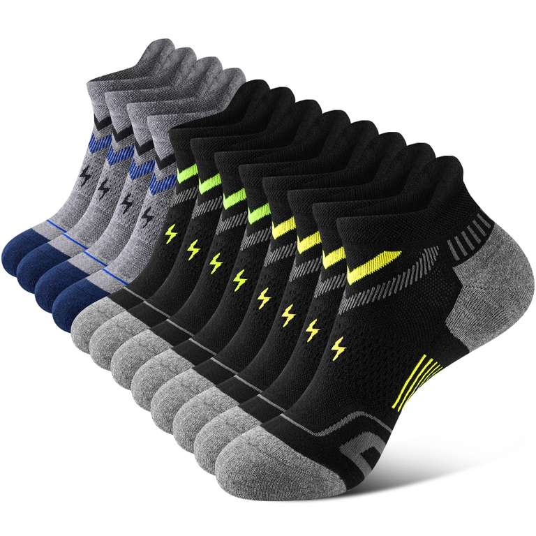 SukModen Ankle Running Socks for Men, Performance Anti-Blister Mens Trainer Socks, Moisture Wicking - Sold by SukModen Direct / FBA