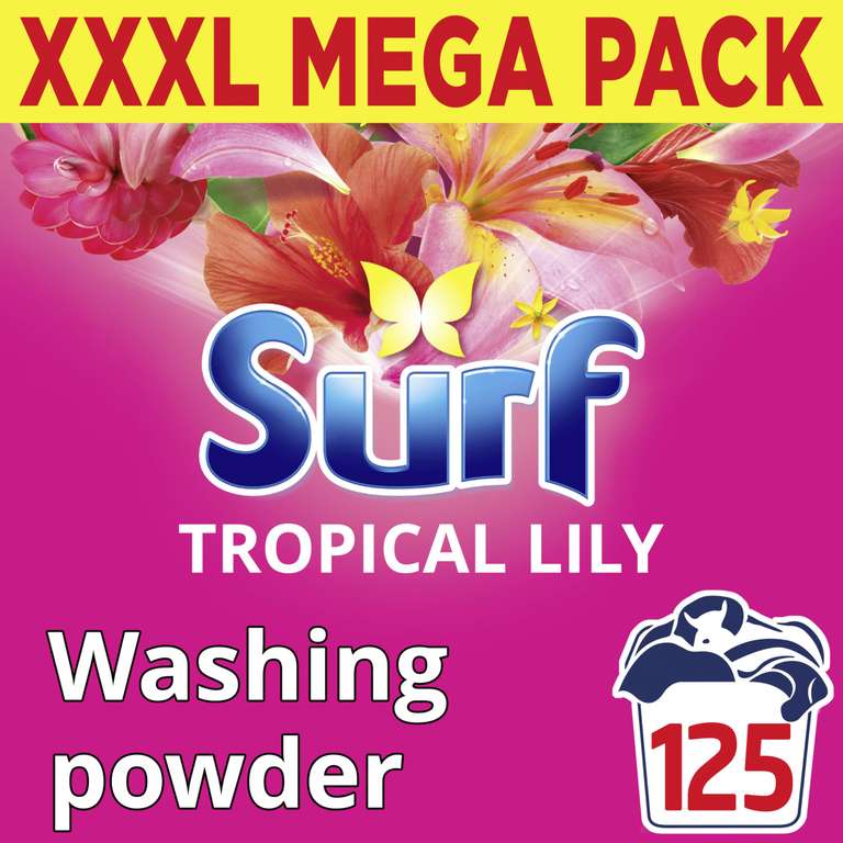 Surf Laundry Powder Tropical Lily 125 washes (6.5kg), £10.62 with S&S