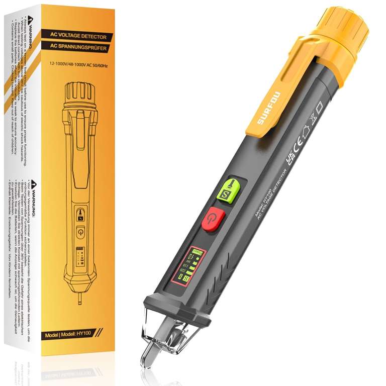 SURFOU Voltage Tester Pen, Dual-Range AC 12v/48v~1000v