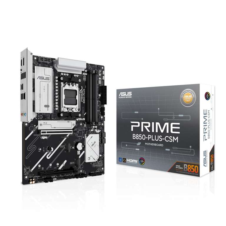 SUS PRIME B850-PLUS-CSM, AMD ATX Motherboard, 8+2+1 Power Stages, DDR5 Slot, PCIe 5.0, 3 M.2