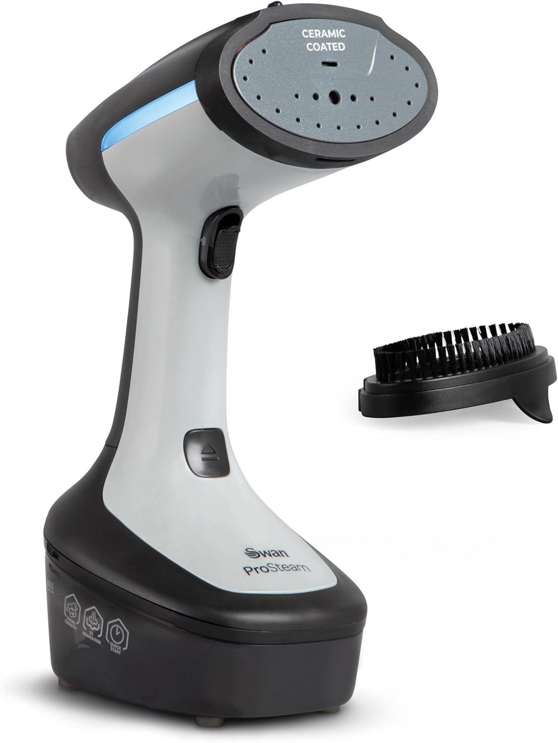 Swan Portable Garment Steamer, Lightweight, Jet Steam, Cloth Friendly Ceramic Coated Steam Panel, Removes Bacteria and Odours, 1500W, 300ml