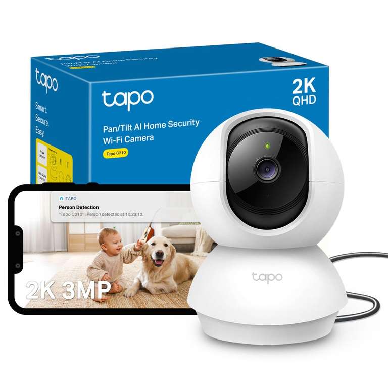 Tapo C210 2K 3MP Pan/Tilt Indoor Camera House Security Camera